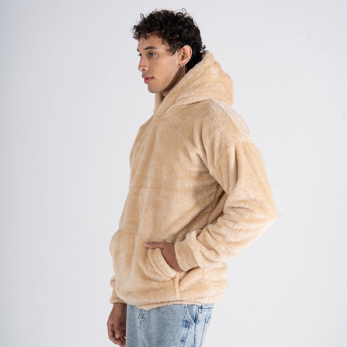 Beige Fur Hoodie - oddegypt