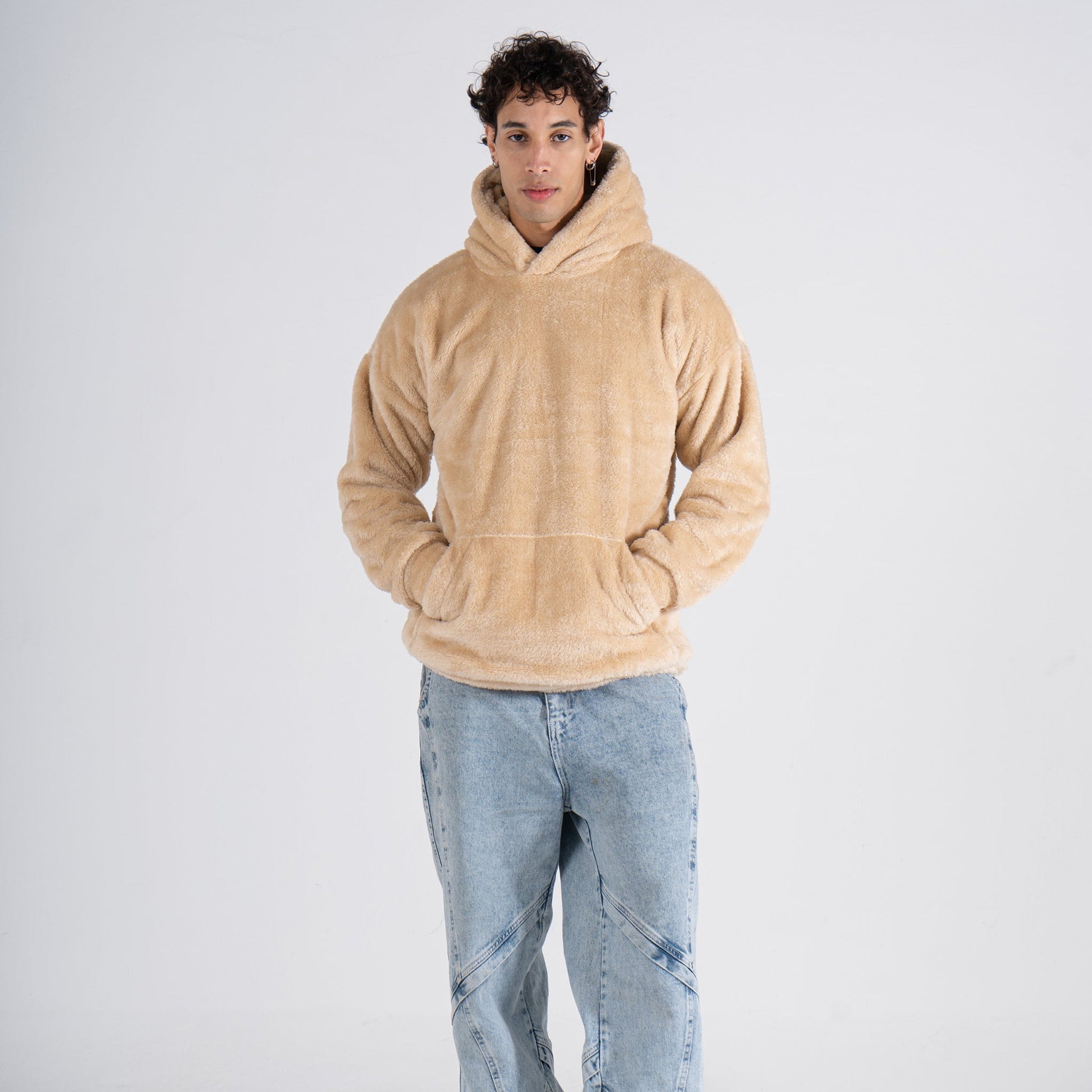 Beige Fur Hoodie - oddegypt