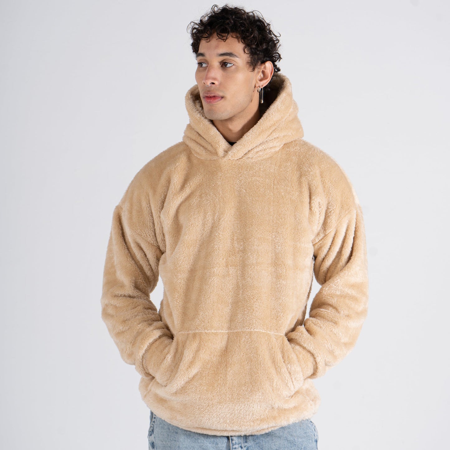 Beige Fur Hoodie - oddegypt