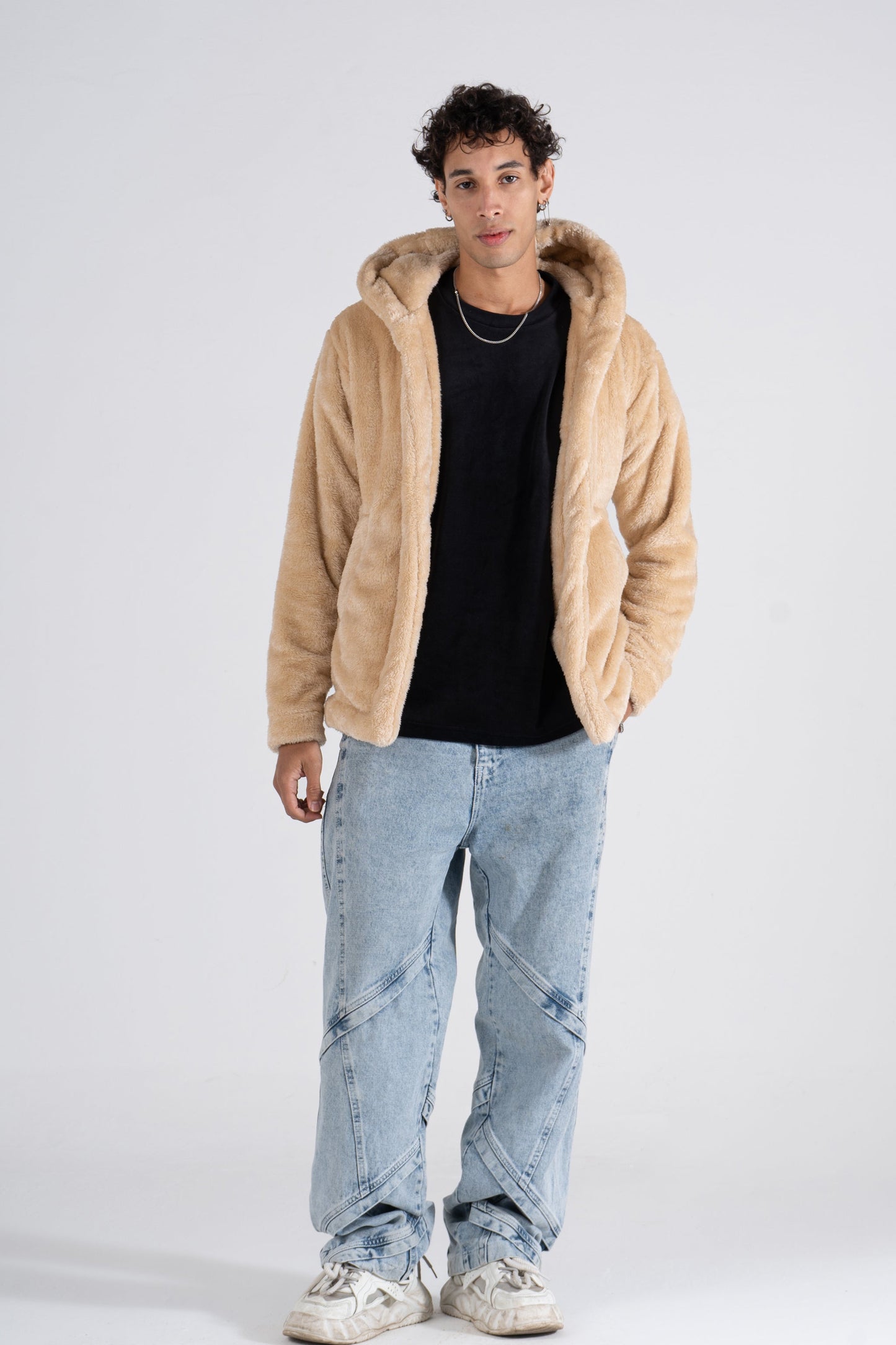 Beige Fur Jacket - oddegypt