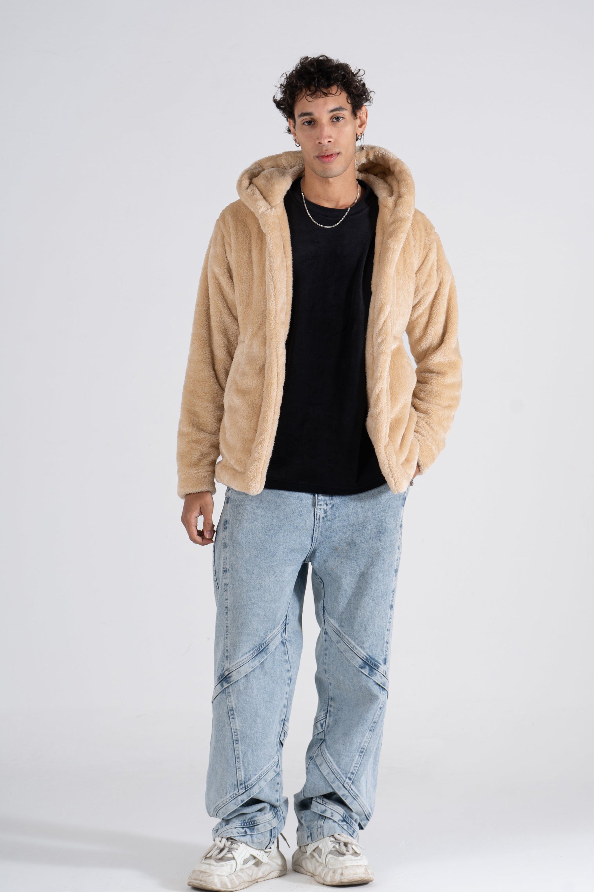 Beige Fur Jacket - oddegypt