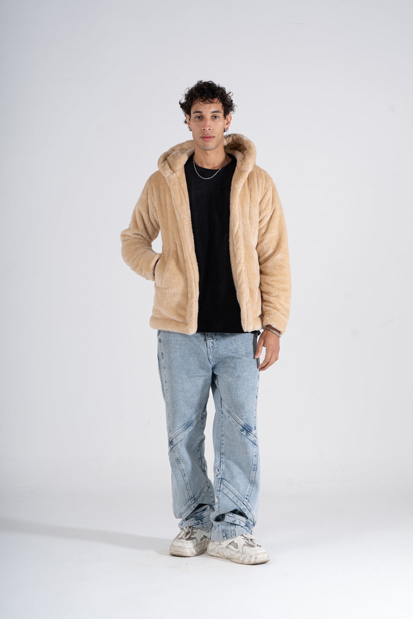 Beige Fur Jacket - oddegypt