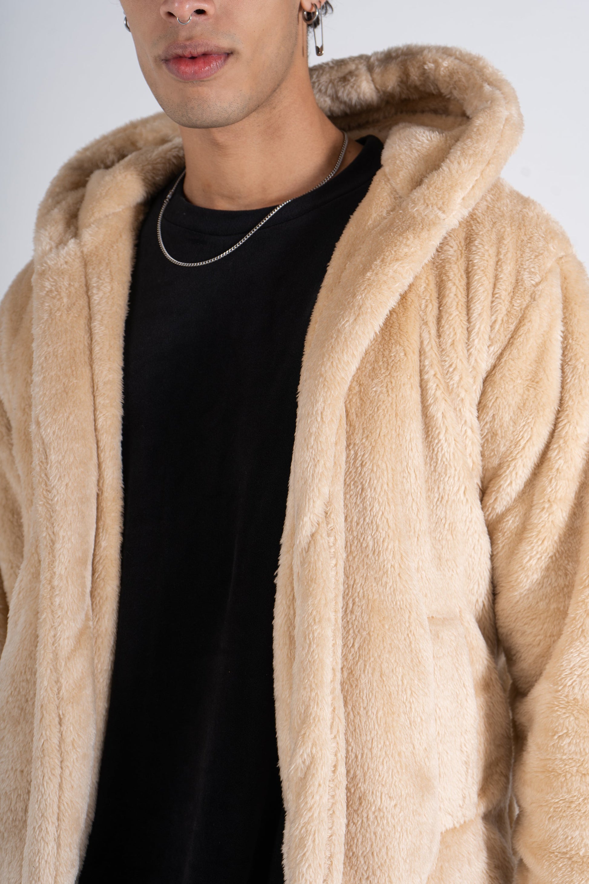 Beige Fur Jacket - oddegypt