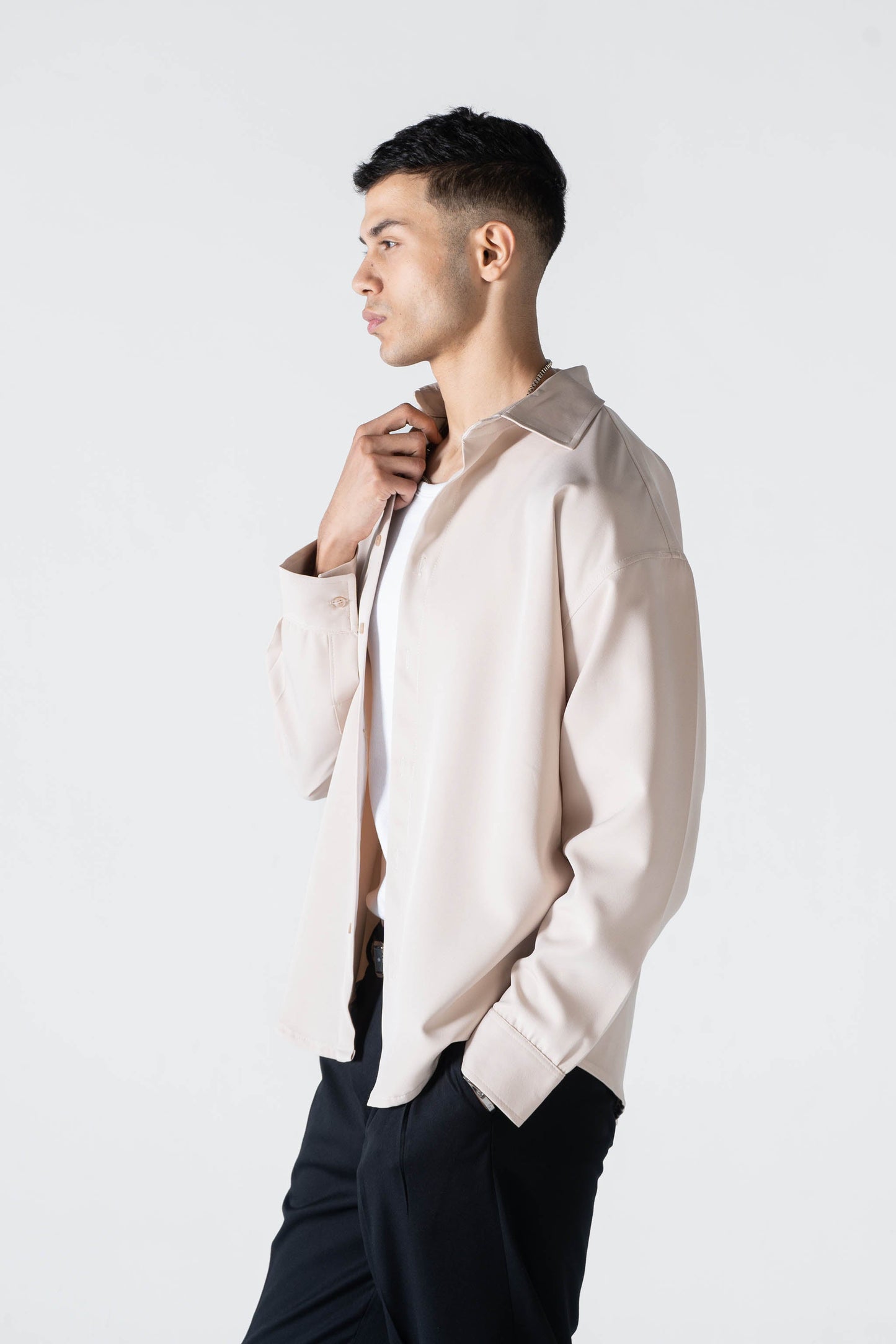 Beige Long Sleeve Shirt - oddegypt