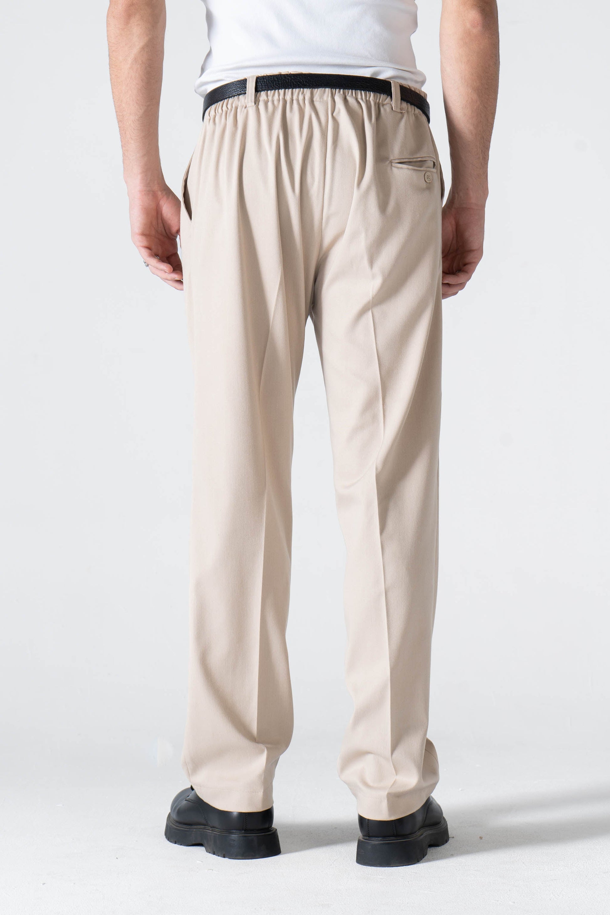 Beige Pleated Trousers - oddegypt