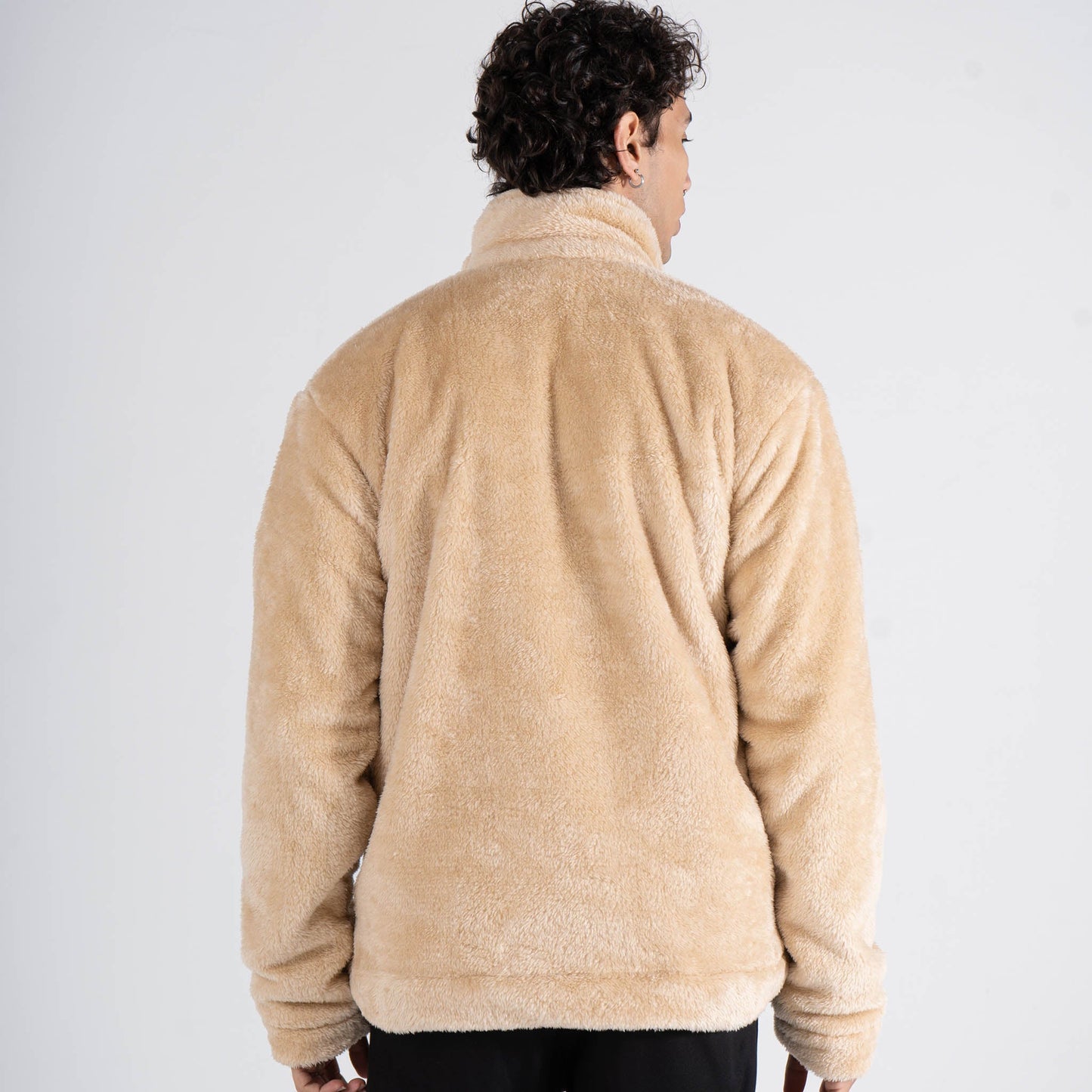 Beige Zipper Jacket - oddegypt