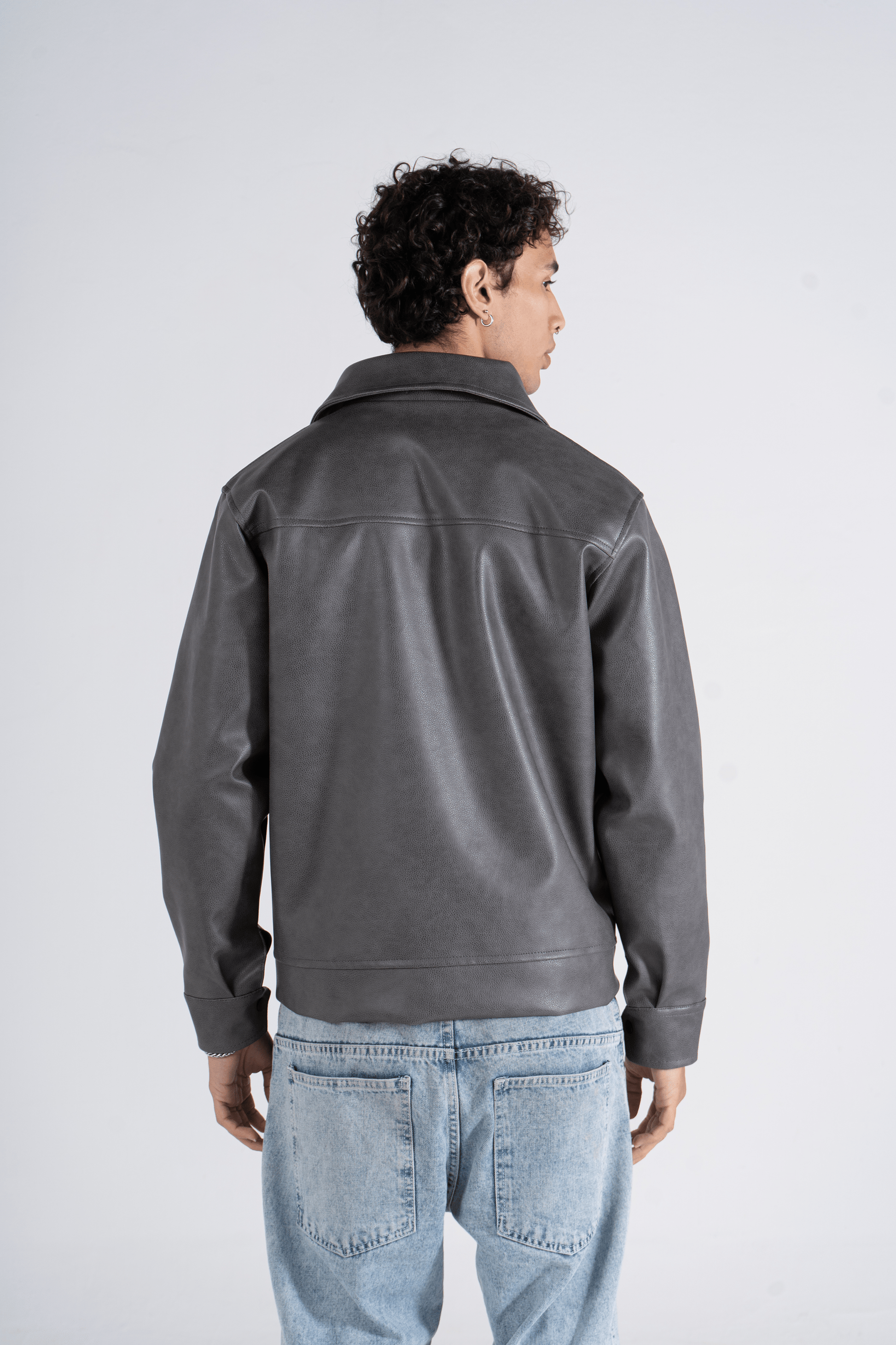 Grey Leather Jacket - oddegypt