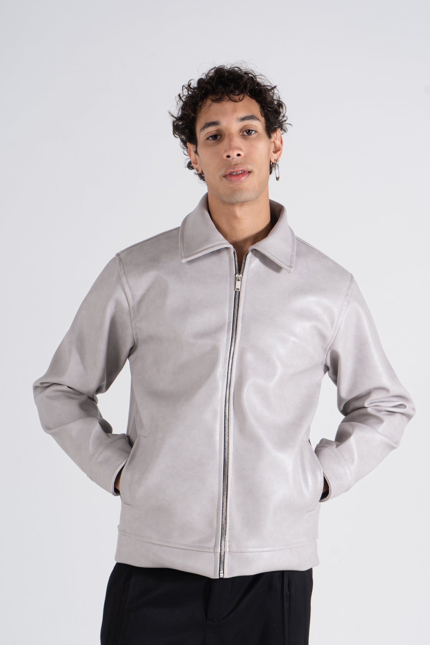 Silver Eclipse Leather Jacket - oddegypt