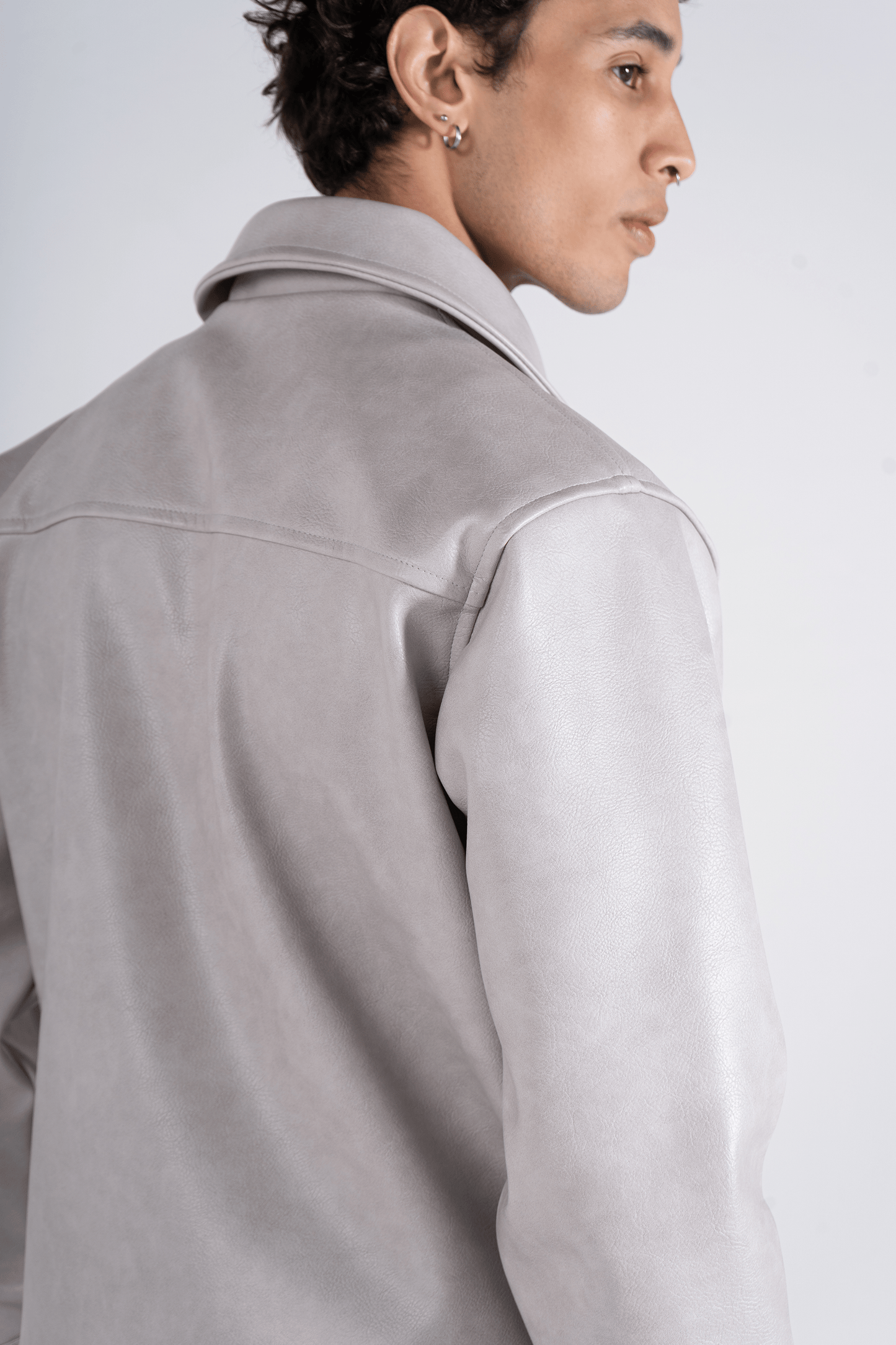 Silver Eclipse Leather Jacket - oddegypt