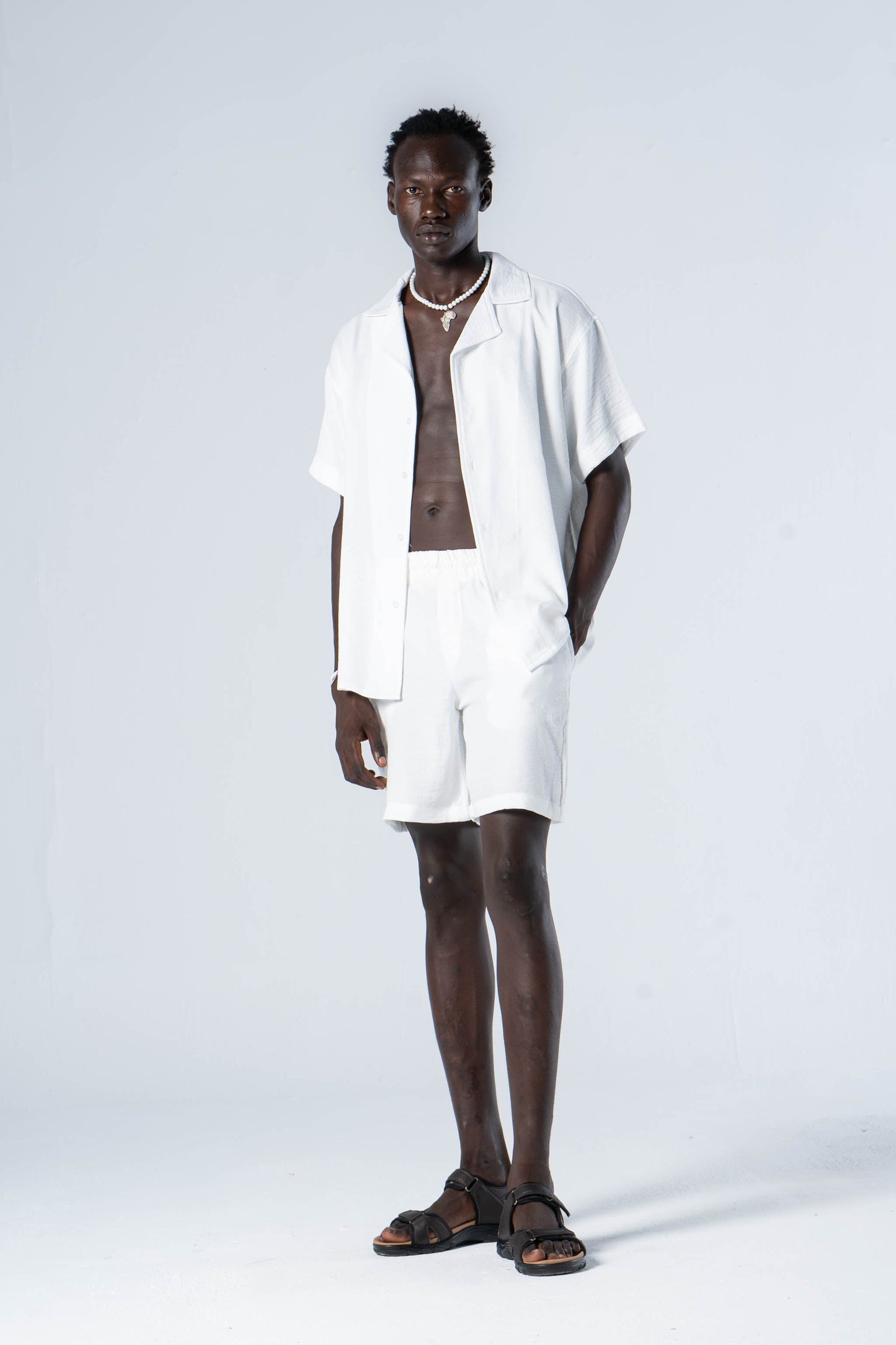 White Fog linen shorts - oddegypt