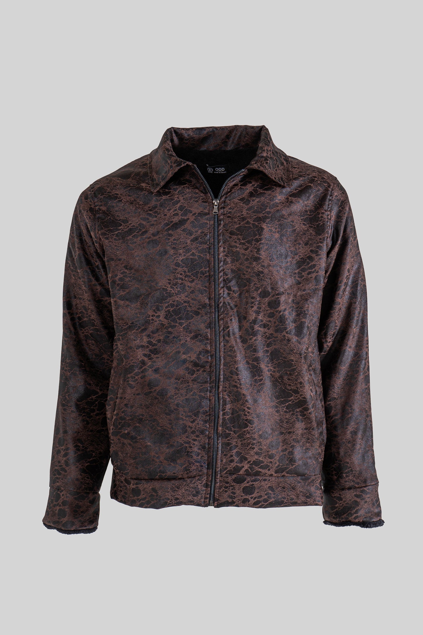 Brown Stream Leather Jacket - oddegypt