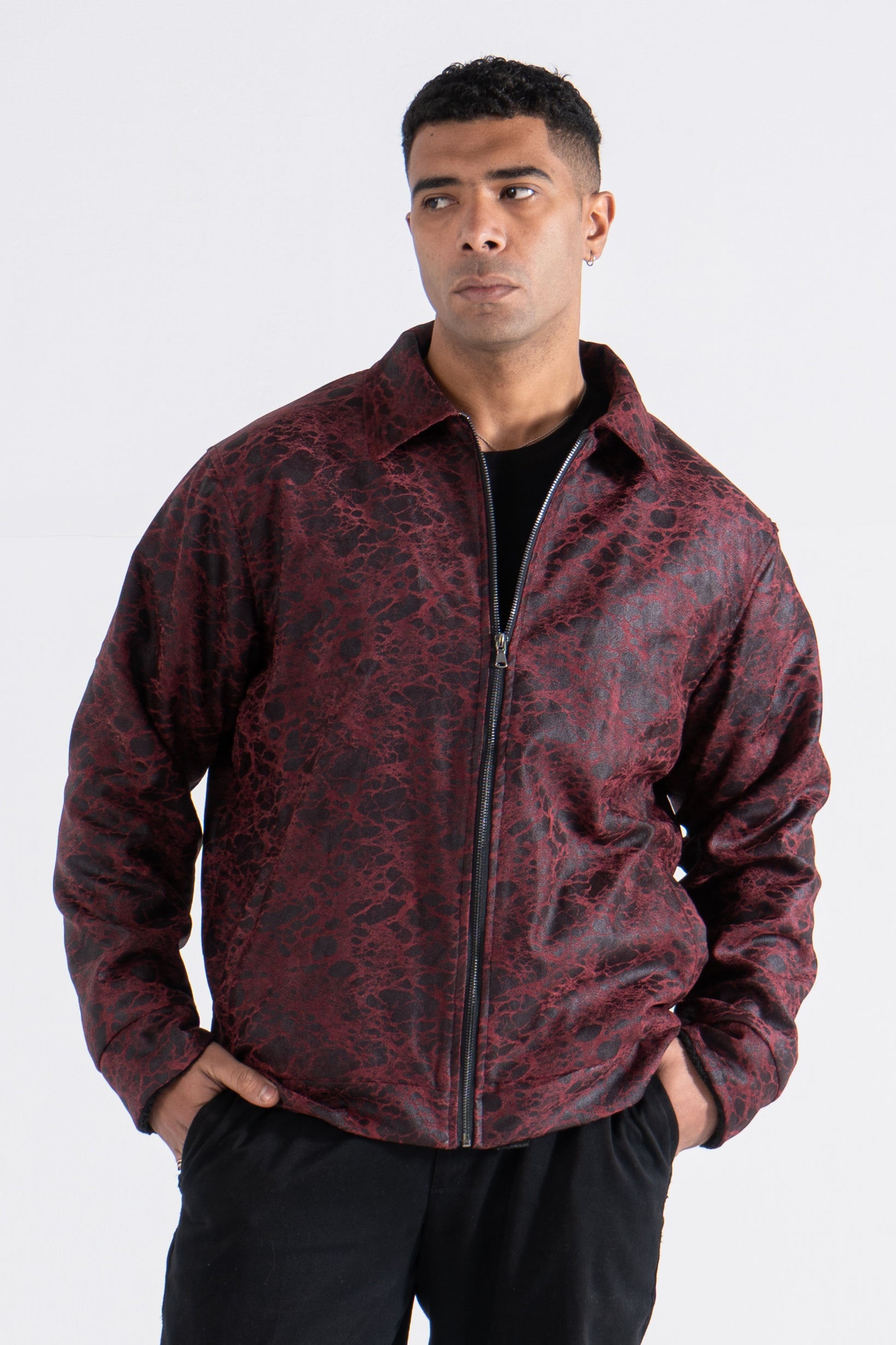 Red Stream Leather Jacket - oddegypt